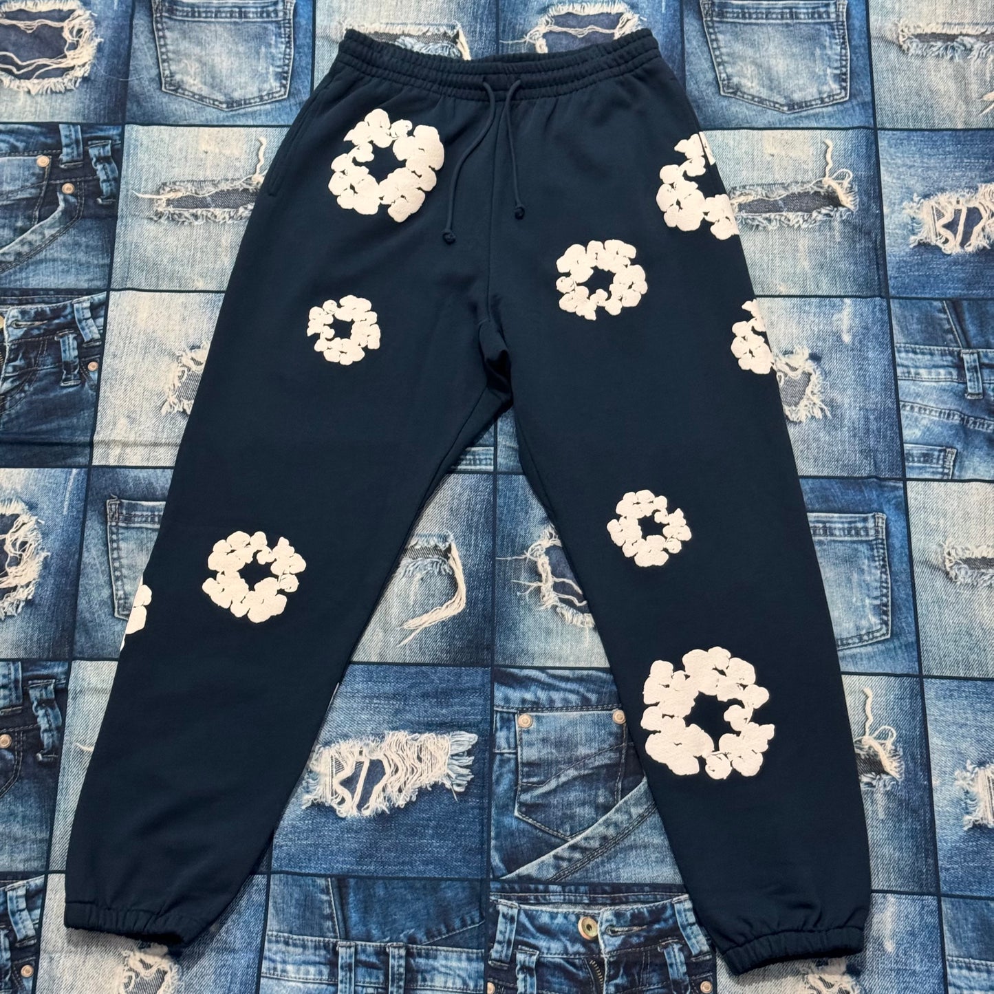 Denim Tears Cotton Wreath Navy Sweatpants