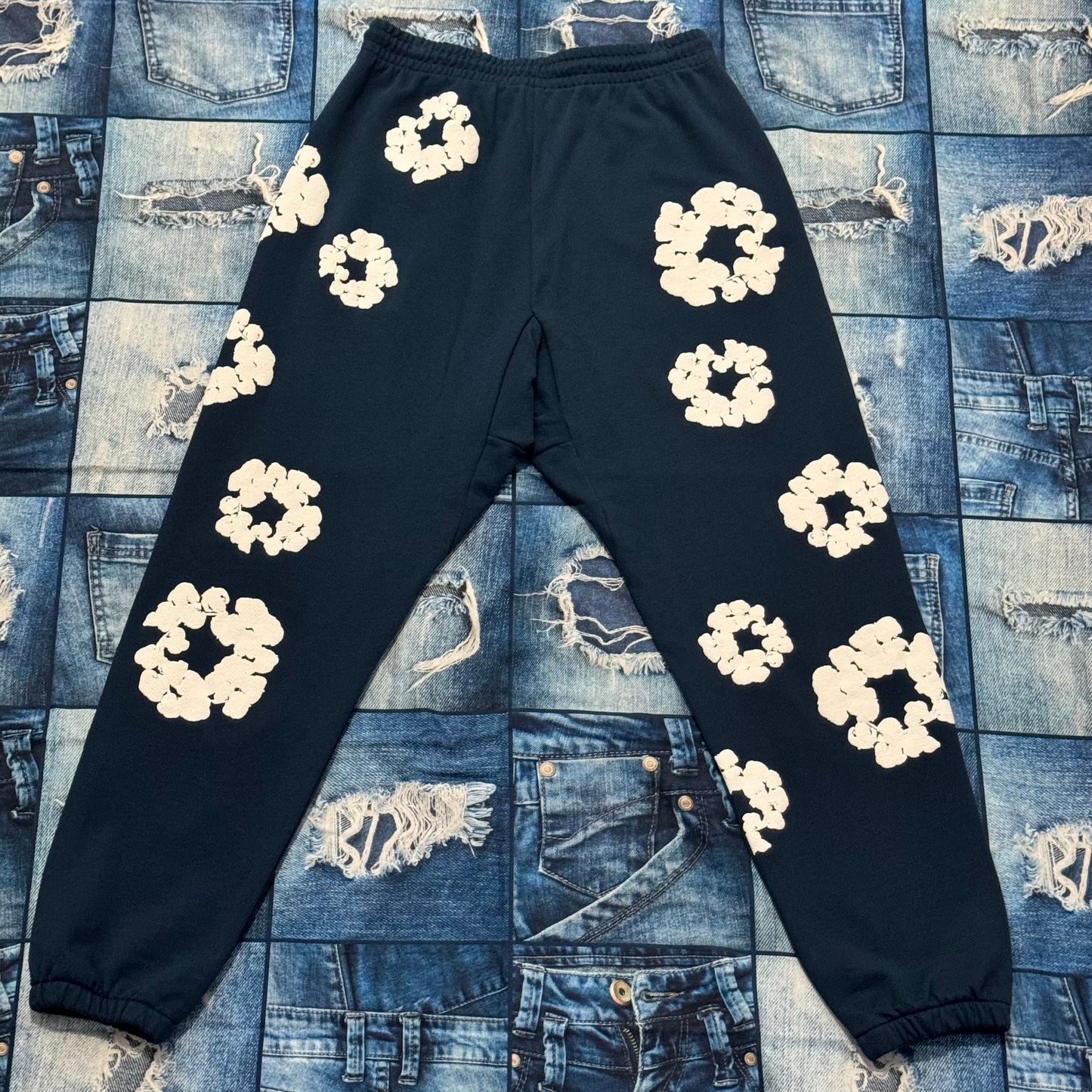 Denim Tears Cotton Wreath Navy Sweatpants