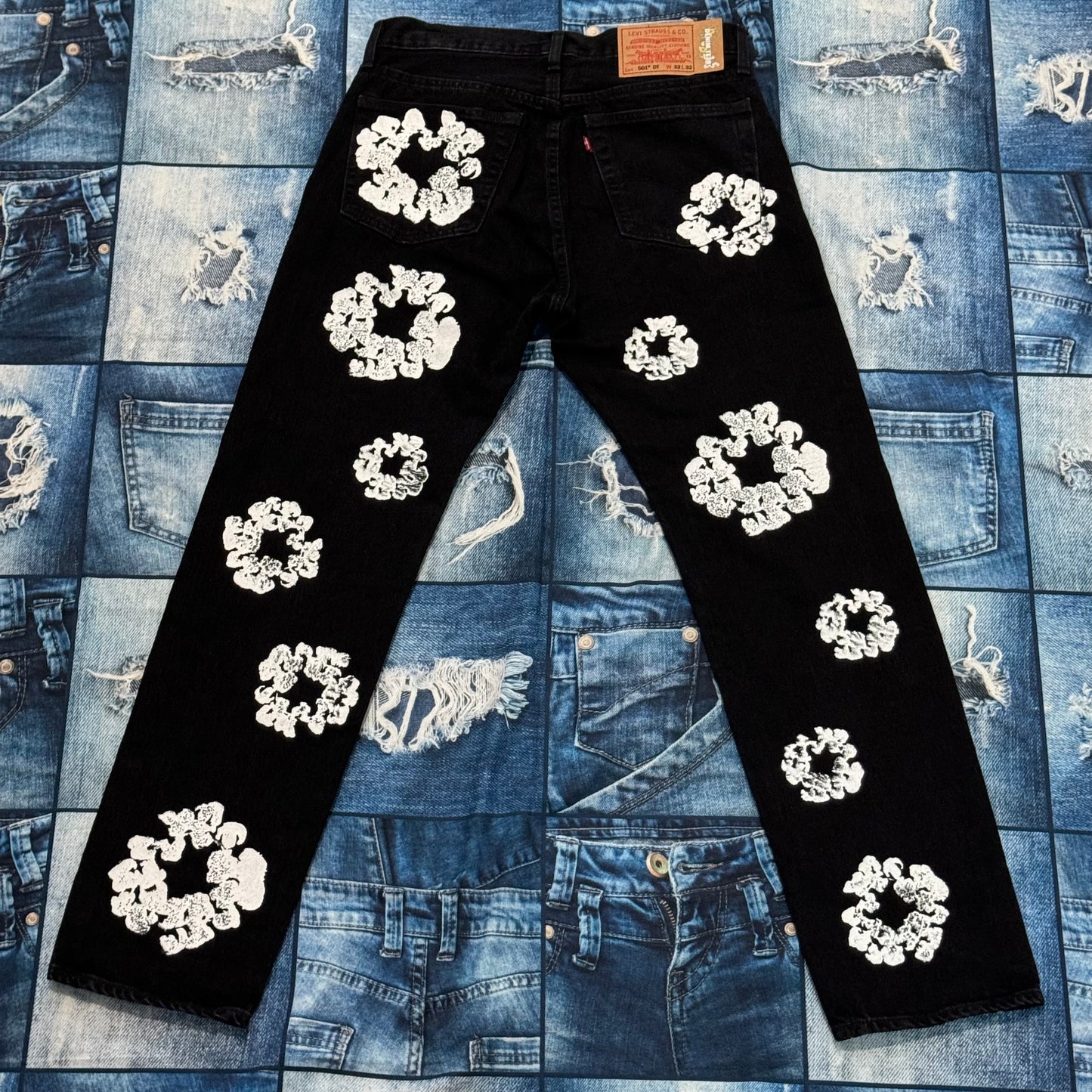 Denim Tears Cotton Wreath Black Pants