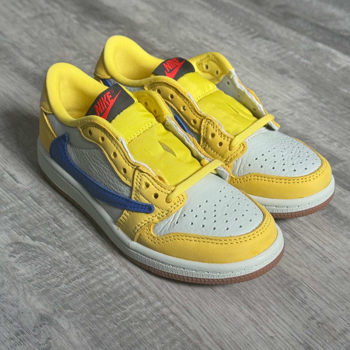 Travis Scott x Air Jordan 1 Low “Canary” Pre-School