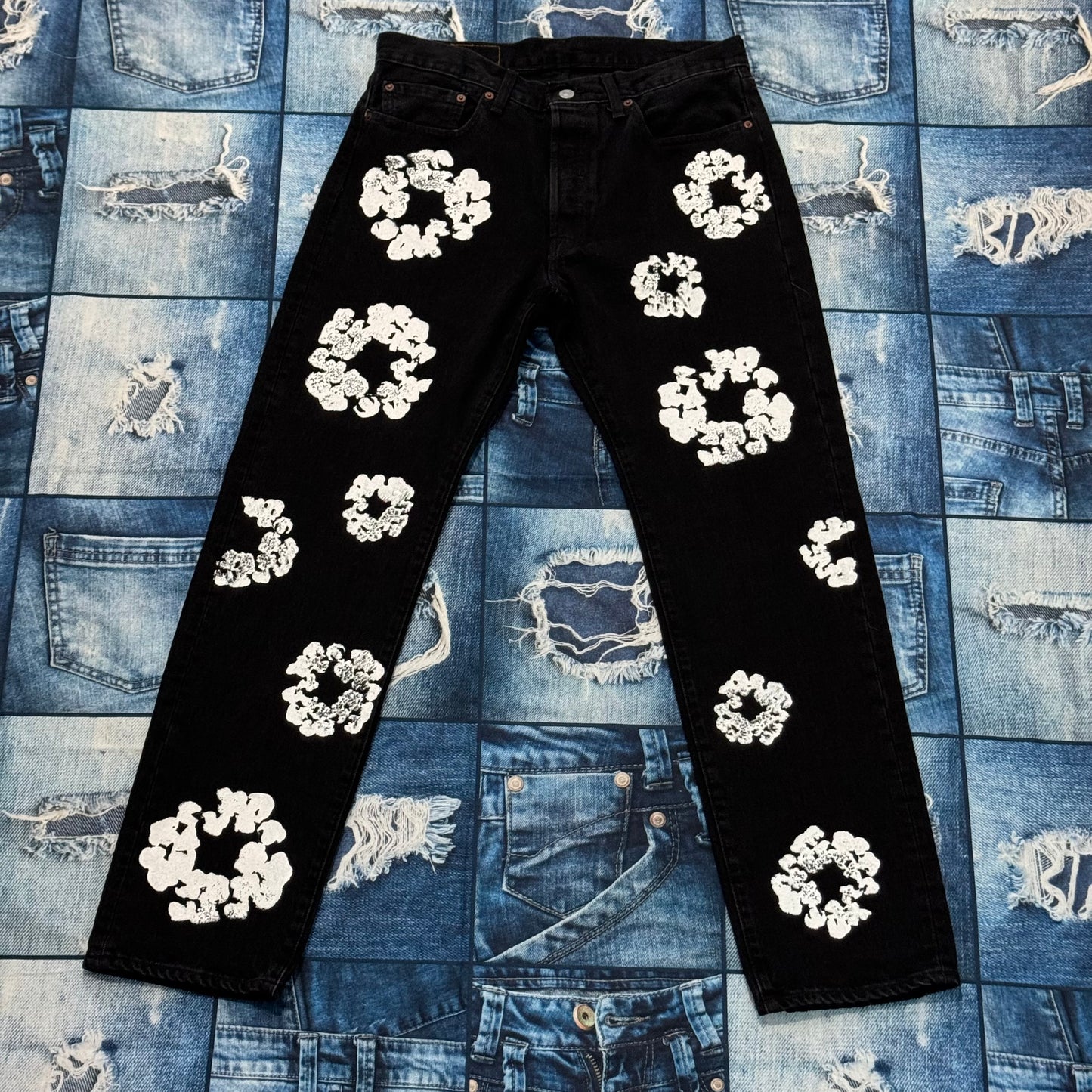 Denim Tears Cotton Wreath Black Pants